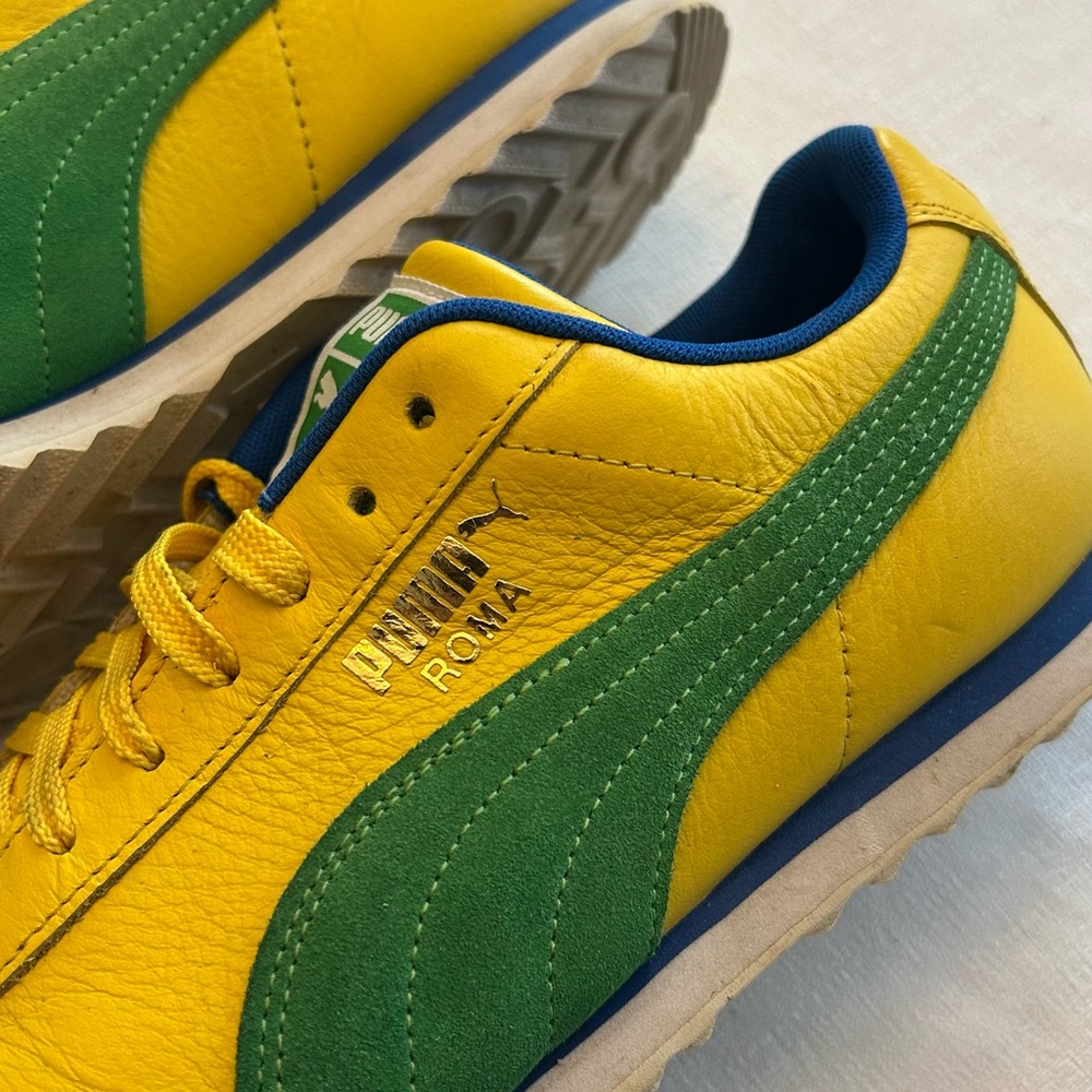 PUMA Roma “Brazil” Yellow Leather Sneakers